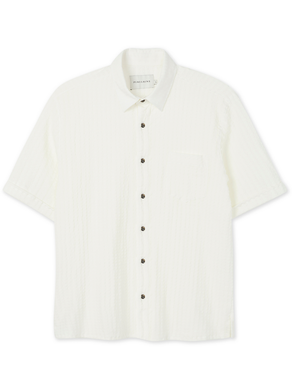 Peregrine Men's Made In England Beach Shirt - White Stripe Image 1