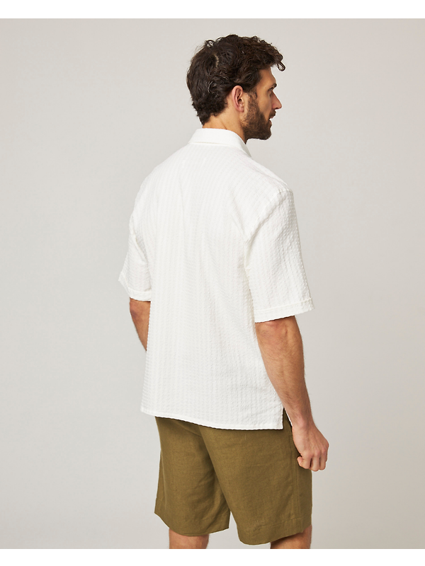 Peregrine Men's Made In England Beach Shirt - White Stripe Image 6