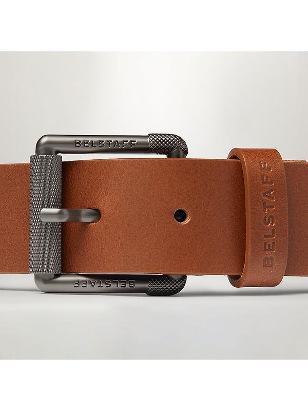 Belstaff Men's Calf Leather Roller Buckle Belt - Earth Brown Image 3