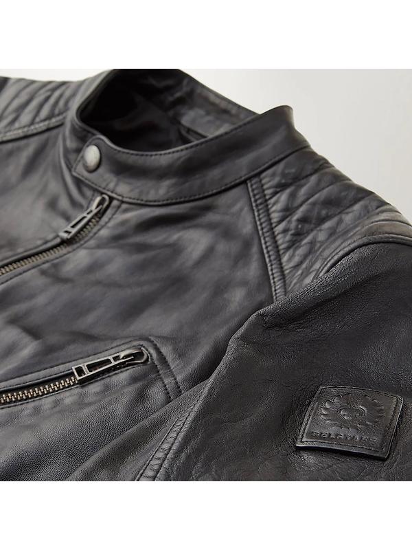 Belstaff Men's Cheviot Leather V Racer Jacket - Black Image 2
