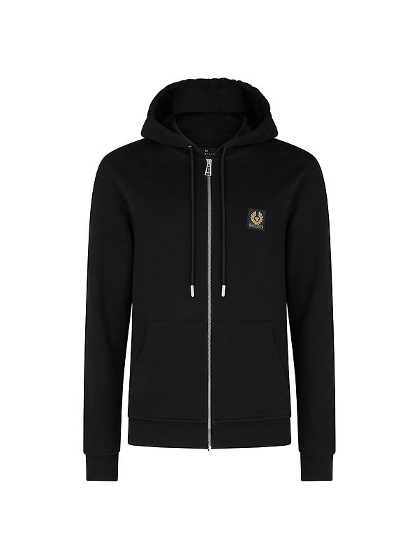 Product image of Belstaff Men's Cotton Fleece Full Zip Hoodie - Black