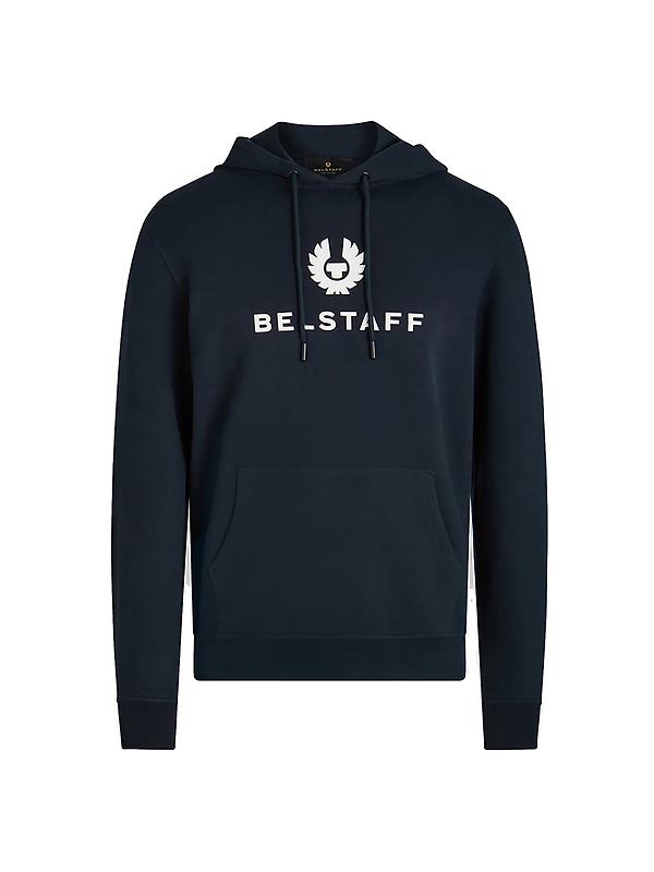 Product image of Belstaff Men's Cotton Fleece Signature Hoodie - Dark Ink