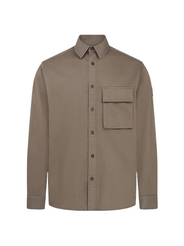 Belstaff Men's Garment Dye Cotton Scale Shirt - Surplus Green Product Image