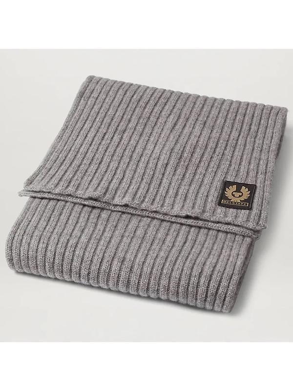 Belstaff Men's Lambswool Watch Scarf - Pale Grey Melange Image 3