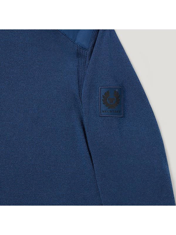 Belstaff Men's Merino Wool Kerrigan Crew Neck Jumper - Insignia Blue Image 3