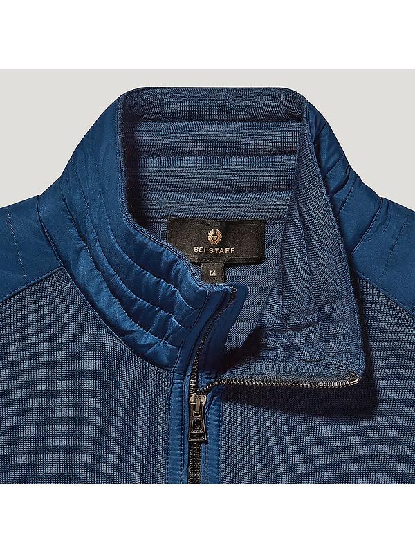 Belstaff Men's Merino Wool Kilmington Quarter Zip Jumper - Insignia Blue Image 2