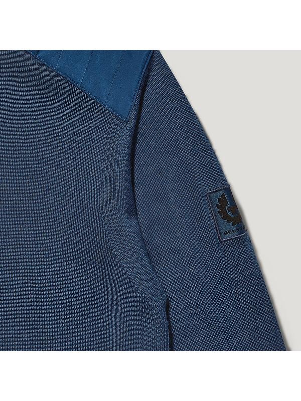 Belstaff Men's Merino Wool Kilmington Quarter Zip Jumper - Insignia Blue Image 3