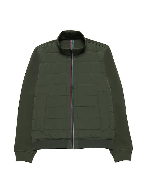 Paul Smith Men's Sports Stripe Fibre Down Jacket - Green Image 1