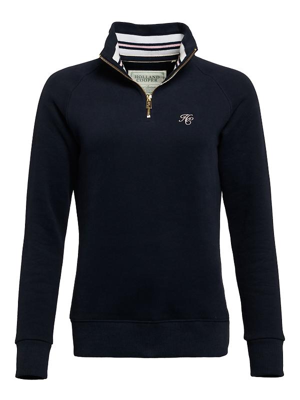 Product image of Holland Cooper Women's Burford Quarter Zip Neck Sweat - Ink Navy
