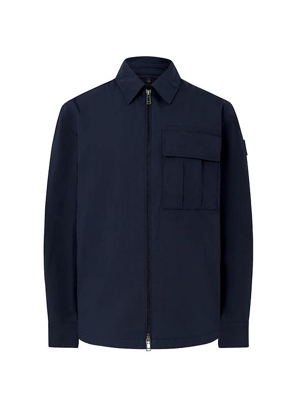 Belstaff Men's Compact Technical Cotton Cargo Overshirt - Dark Ink Product Image