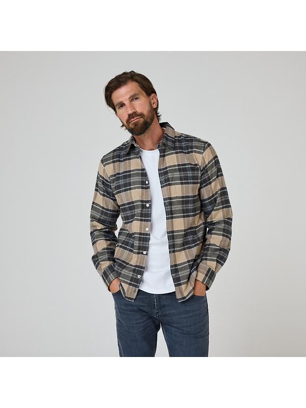 Oliver Sweeney Men's Censo Shirt - Camel/Navy Image 2