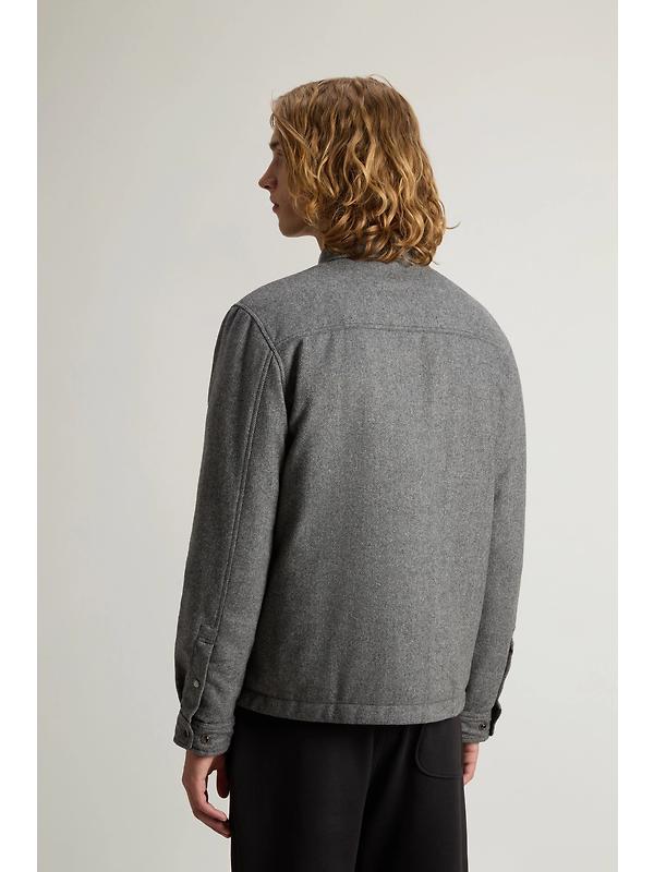 Woolrich Men's Wool Check Alaskan Shirt Jacket - Herringbone Grey Image 4