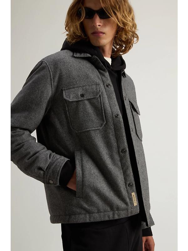 Woolrich Men's Wool Check Alaskan Shirt Jacket - Herringbone Grey Image 5