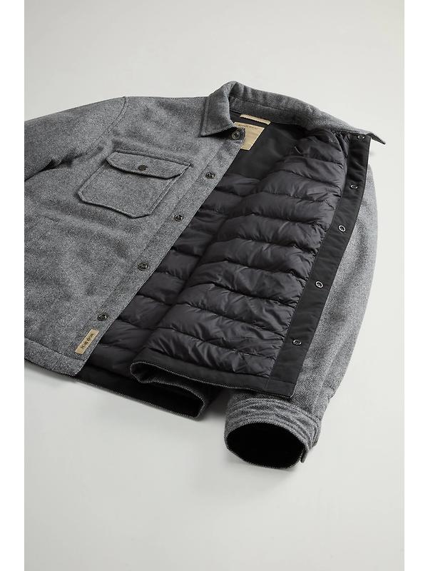 Woolrich Men's Wool Check Alaskan Shirt Jacket - Herringbone Grey Image 8