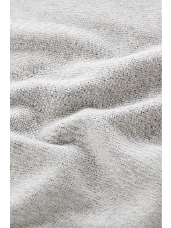 Woolrich Men's Logo Script Cotton Fleece Crewneck - Light Grey Melange Image 8