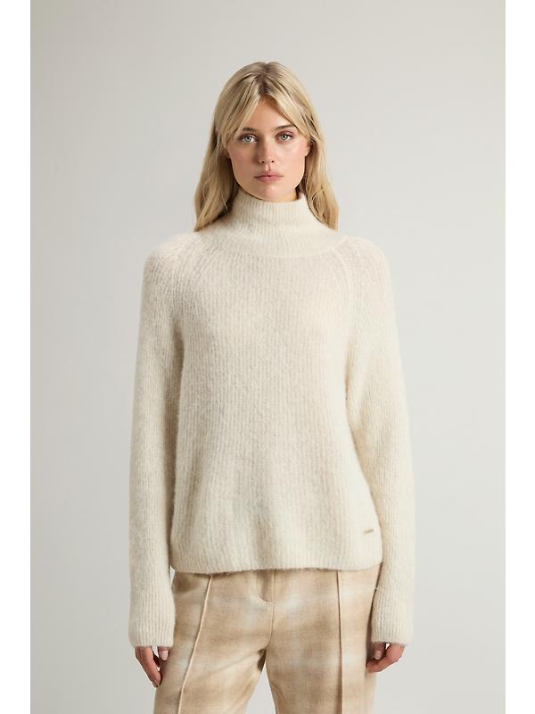 Woolrich Women's Soft Alpaca Turtleneck - Milky Cream Image 2
