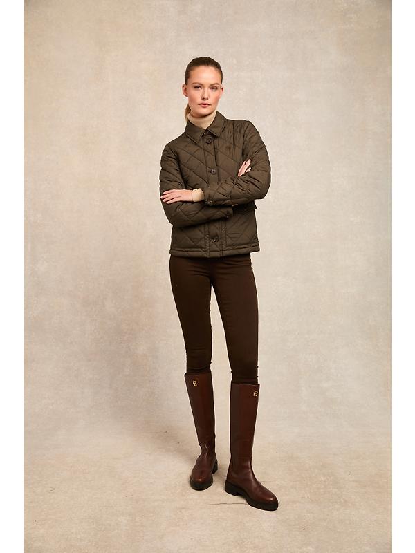 Holland Cooper Women's Quilted Coach Jacket - Heritage Khaki Image 4