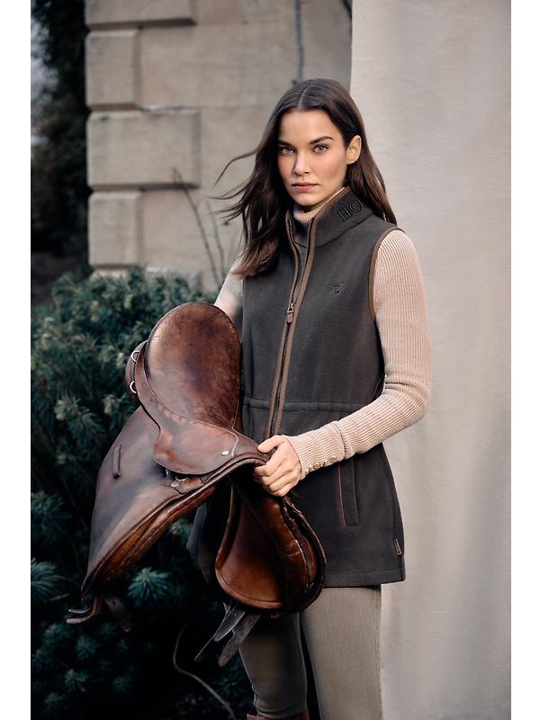 Holland Cooper Women's Country Longline Fleece Gilet - Khaki Image 2