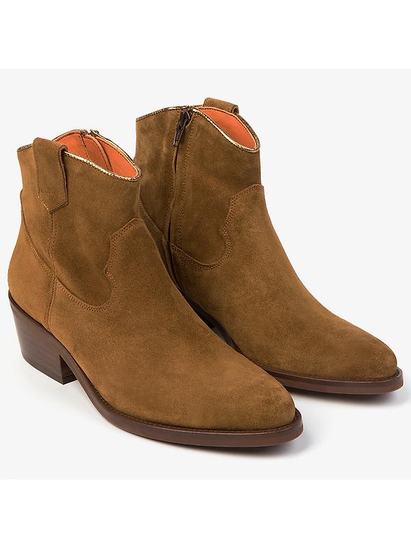 Penelope Chilvers Women's Cassidy Suede Cowboy Boots - Tan Image 3