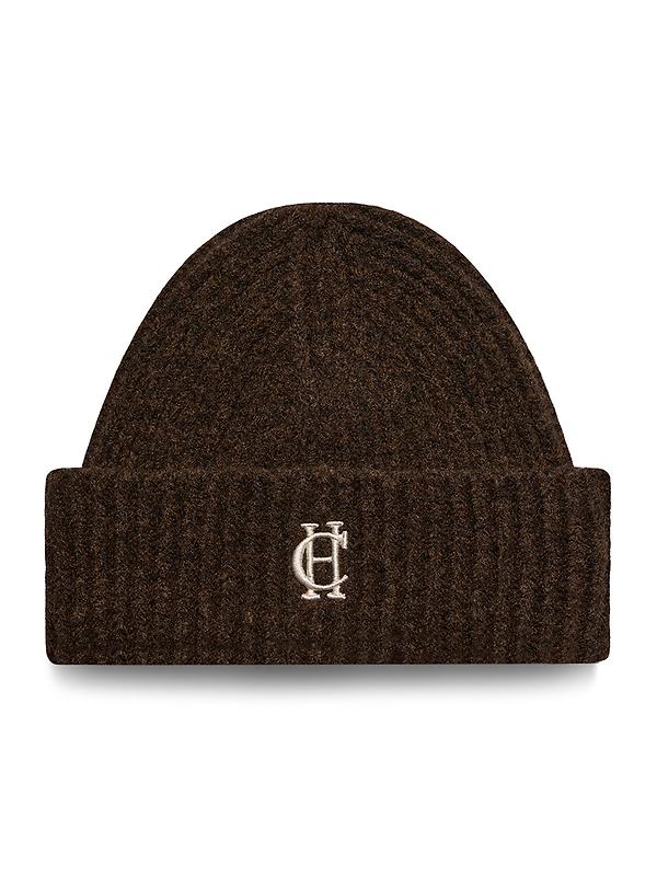 Holland Cooper Classic Embroidered Beanie - Chocolate Image 1