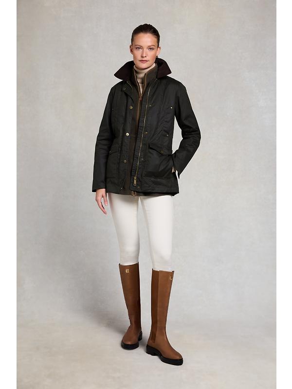 Holland Cooper Women's Classic Waxed Jacket - Dark Olive Image 5