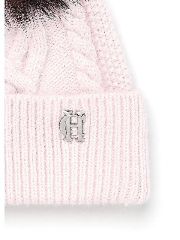 Holland Cooper Cortina Beanie Bobble Hat - Soft Pink Image 2