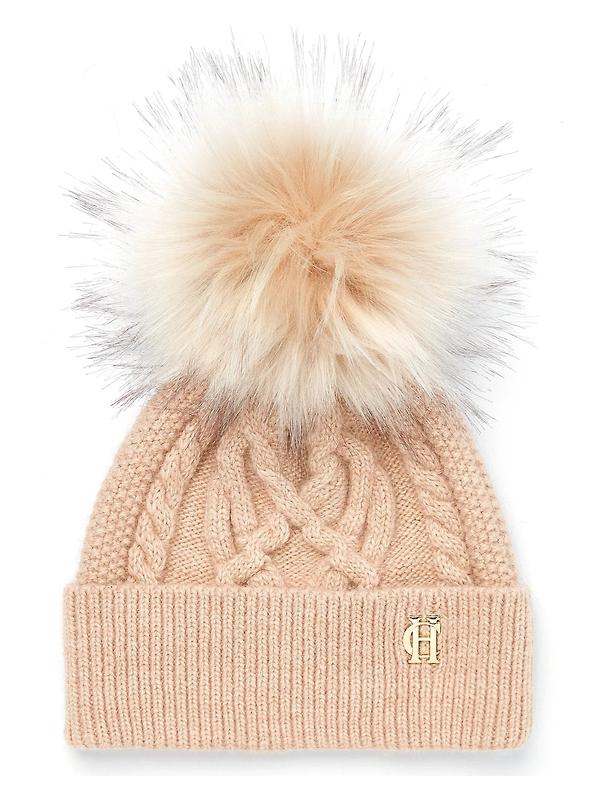 Product image of Holland Cooper Cortina Beanie Bobble Hat - Camel Champagne