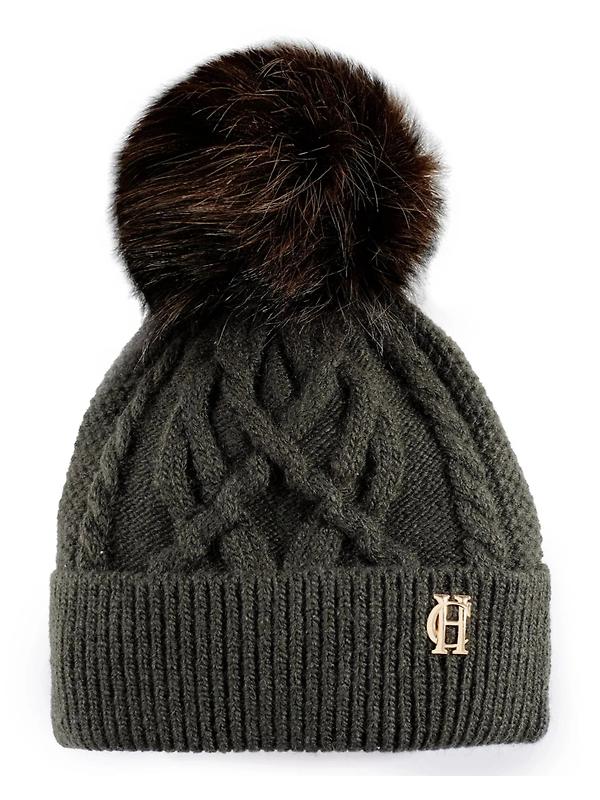 Product image of Holland Cooper Cortina Beanie Bobble Hat -  Fern Green Mink