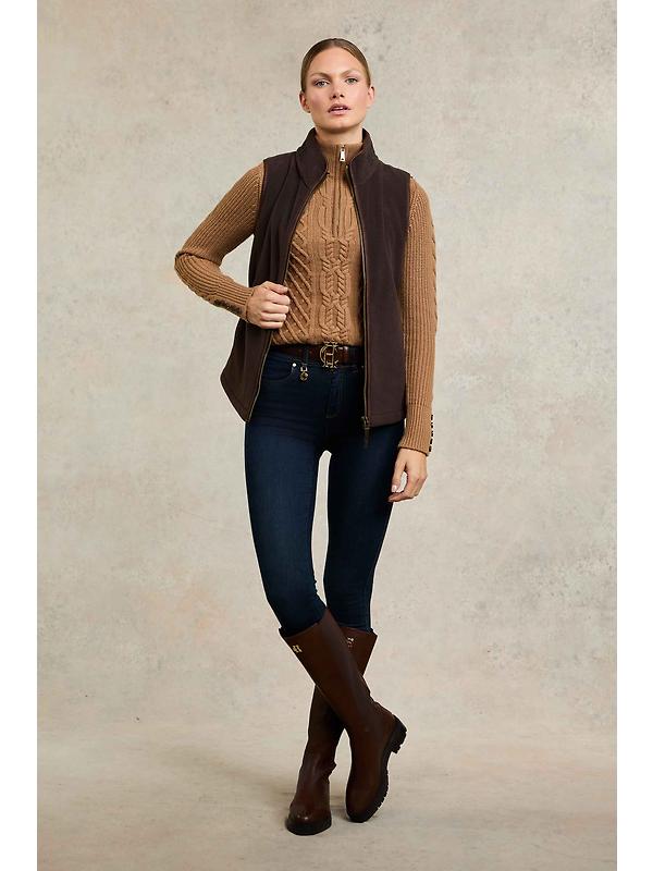 Holland Cooper Women's Country Fleece Gilet - Chocolate Image 5