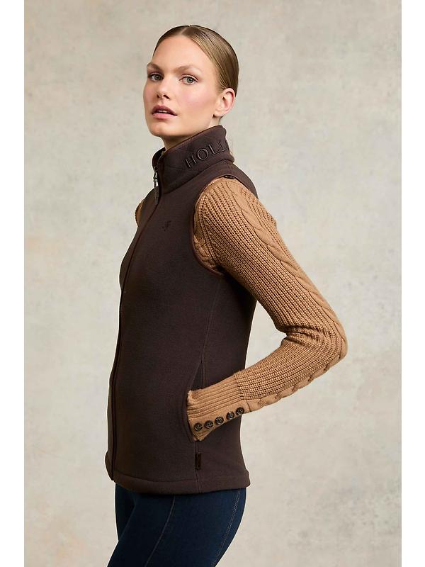 Holland Cooper Women's Country Fleece Gilet - Chocolate Image 8