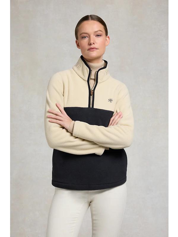 Holland Cooper Women's Country Quarter Zip Jacket - Ecru Navy Image 2