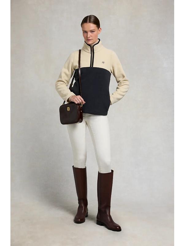 Holland Cooper Women's Country Quarter Zip Jacket - Ecru Navy Image 3