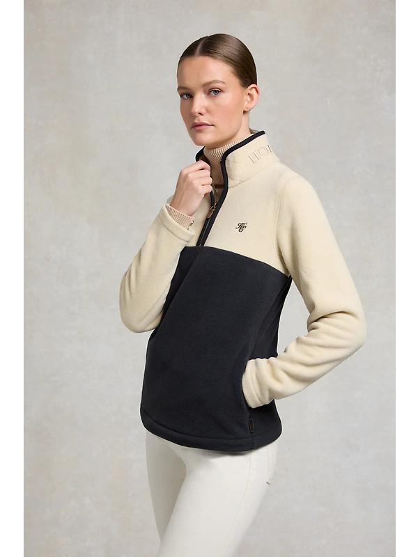 Holland Cooper Women's Country Quarter Zip Jacket - Ecru Navy Image 5
