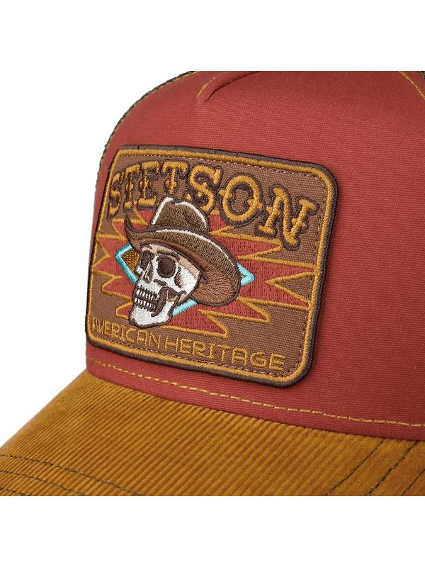 Stetson Cowboy Skull Trucker Cap - Red Image 5