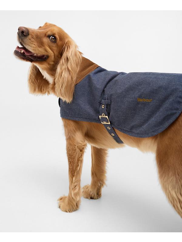 Barbour Denim Drywax Dog Coat - Indigo Image 3