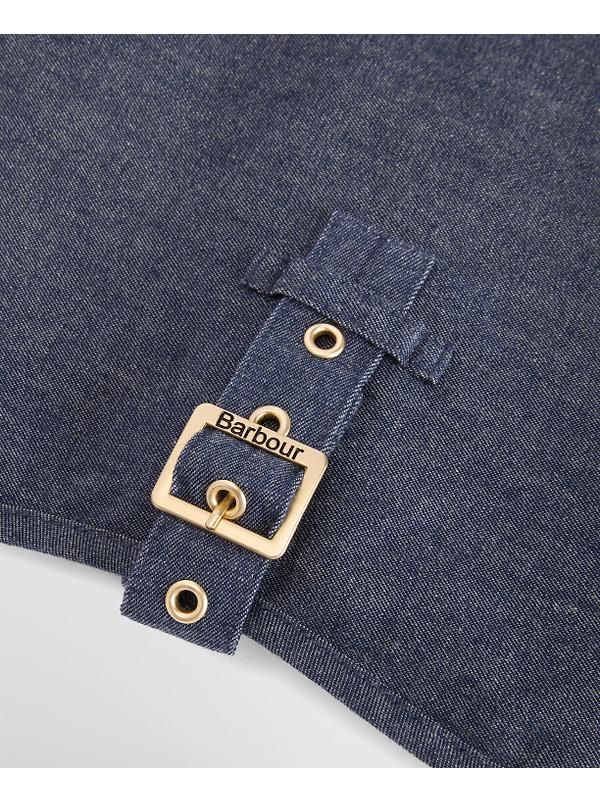 Barbour Denim Drywax Dog Coat - Indigo Image 8