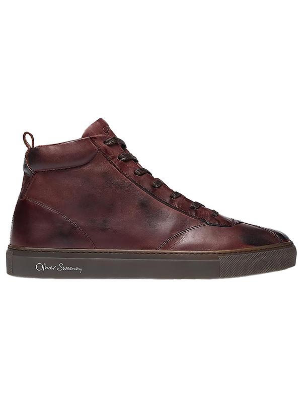 Oliver Sweeney Men's Defeza Hand Finished Calf Leather Retro Trainers - Burgundy Image 1