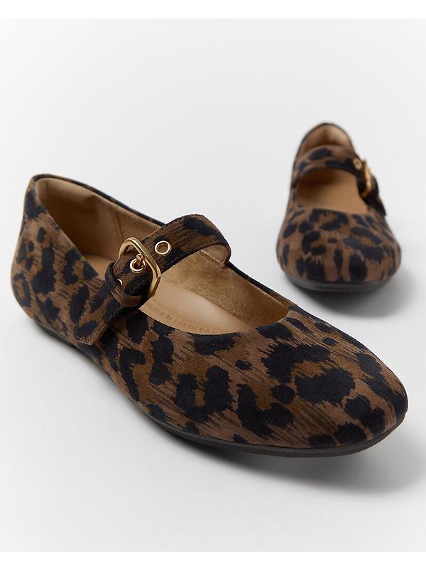 Fitflop Women's DELICATO Leopard Suede Mary Janes - Chocolate Mix Image 7