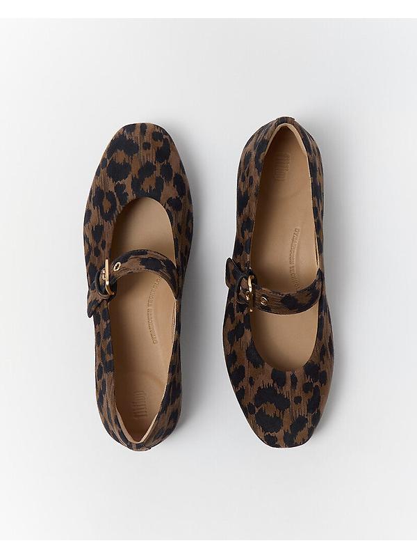 Fitflop Women's DELICATO Leopard Suede Mary Janes - Chocolate Mix Image 8
