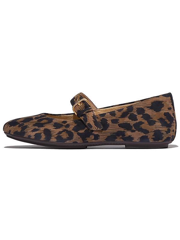 Fitflop Women's DELICATO Leopard Suede Mary Janes - Chocolate Mix Image 13