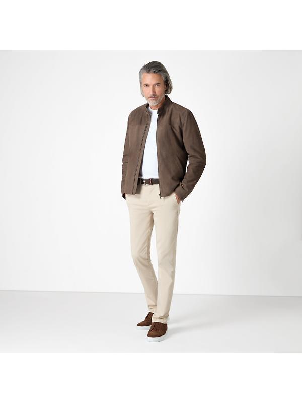 Oliver Sweeney Men's Dimson Kid Suede Biker Jacket - Truffle Image 4