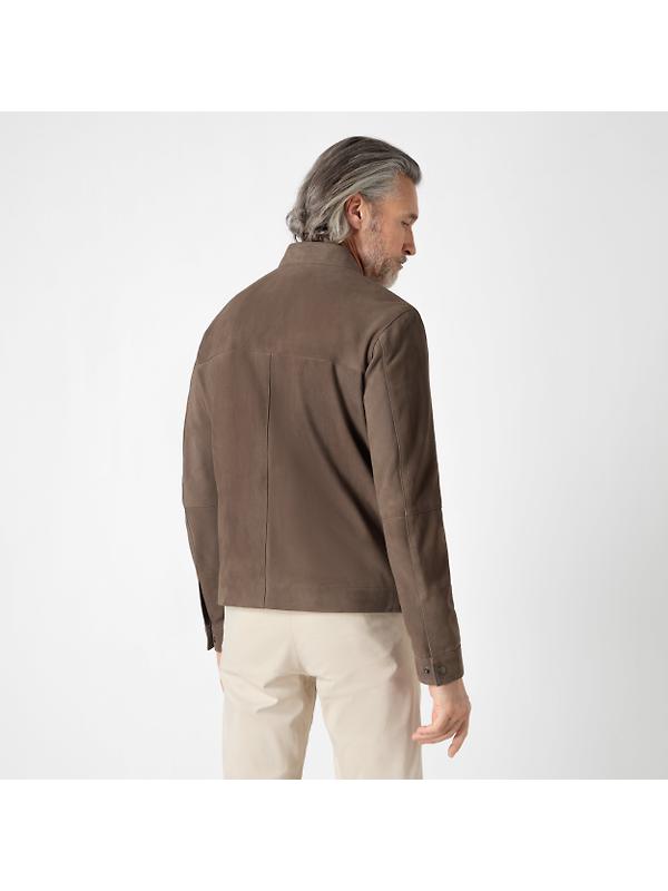 Oliver Sweeney Men's Dimson Kid Suede Biker Jacket - Truffle Image 3