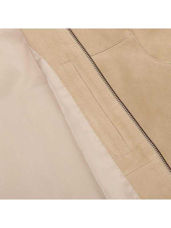 Oliver Sweeney Men's Dimson Suede Biker Jacket - Sand Image 9