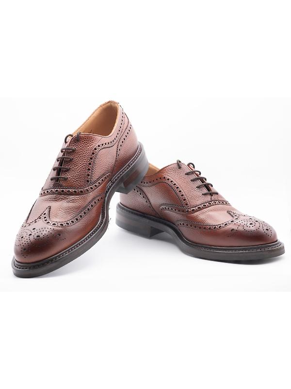 Cheaney Men's Hythe II R Wingcap Oxford Brogues - Mahogany Grain Leather Image 4
