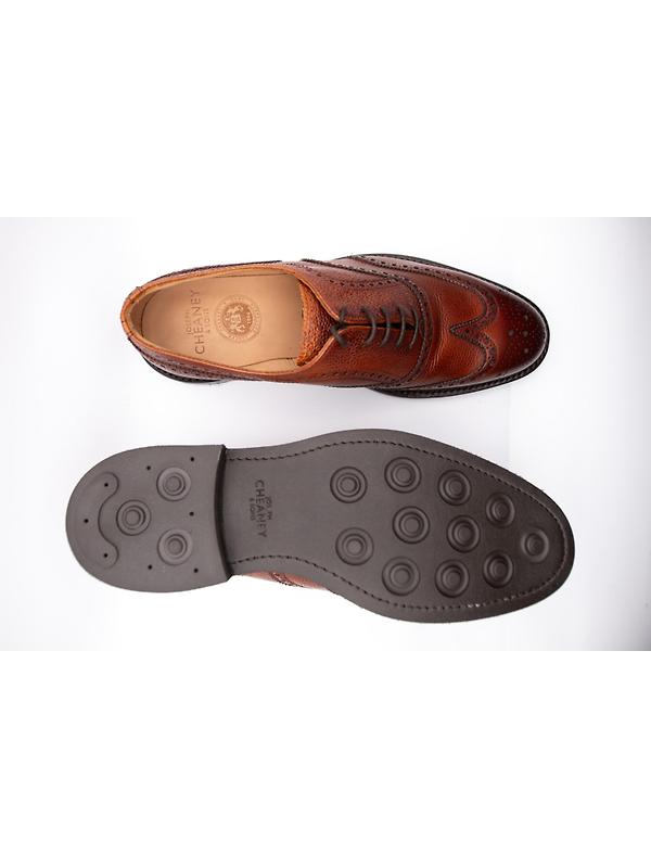 Cheaney Men's Hythe II R Wingcap Oxford Brogues - Mahogany Grain Leather Image 5