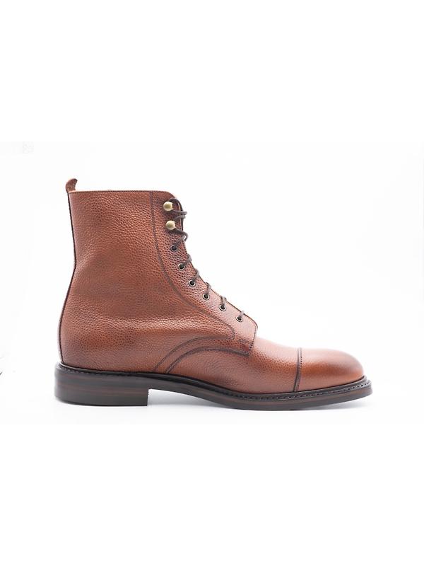 Cheaney Men's Elliott II R Capped Derby Boots - Mahogany Grain Leather Image 4