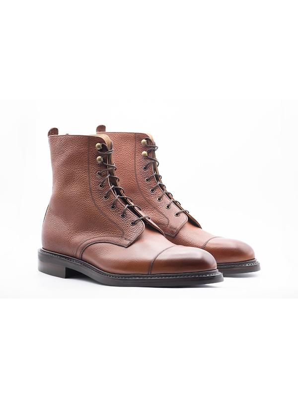 Cheaney Men's Elliott II R Capped Derby Boots - Mahogany Grain Leather Image 5