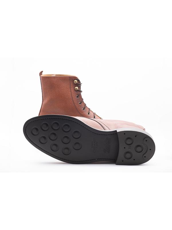 Cheaney Men's Elliott II R Capped Derby Boots - Mahogany Grain Leather Image 6