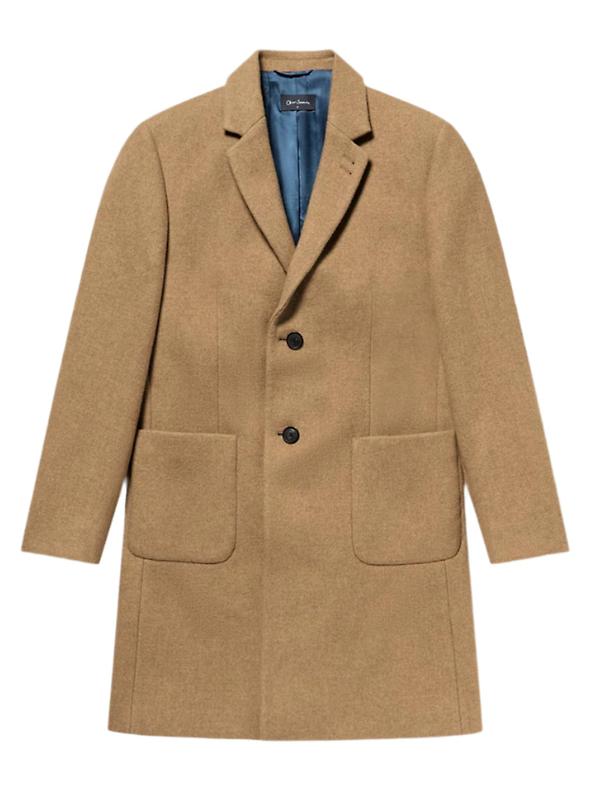 Oliver Sweeney Men's Eglinton Italian Recycled Wool Overcoat - Wheat Product Image
