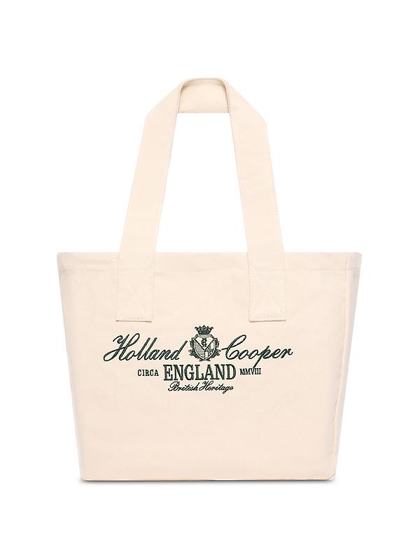 Holland Cooper Women's Essential Tote Bag - Ecru Racing Green Image 1